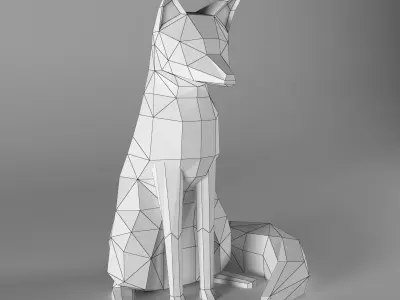 fox low poly style Low-poly 3D model