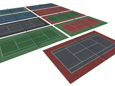 Tennis Court Low-poly 3D model