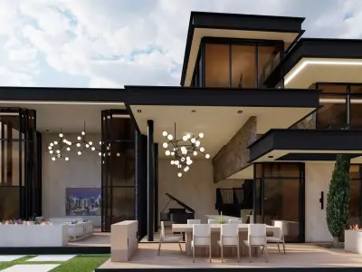 Modern Luxury Villa 3D Model for Architectural Renderings 3D model