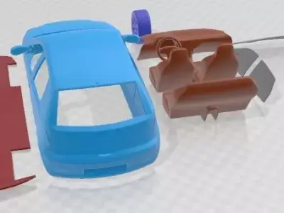 Fiat Punto 5 door 2003 Printable Car  3D print model