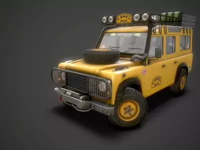 Camel Trophy LandRover Defender 4 door Low-poly 3D model