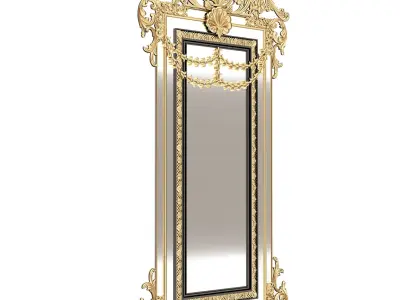 Carved Classic Mirror 013 Low-poly 3D model