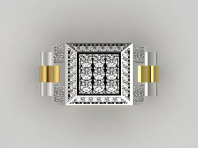 Luxury man Rolex design diamond ring model ror0021 3D print model