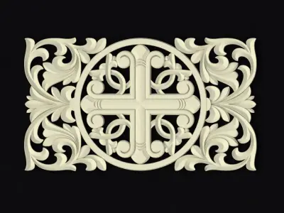 Central decor ornament for furniture 3D model 740