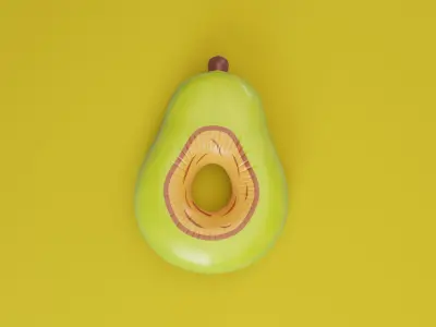 Inflatable Avocado cute 3D Model 3D model