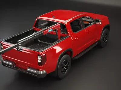 Generic Pickup Truck with Small Crane 3D model