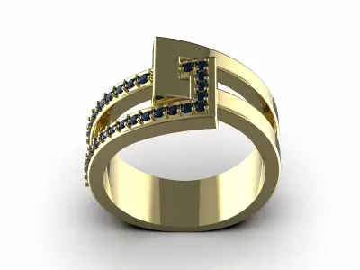 Luxury ring silver gold jewelry printable 3D model 3D print model