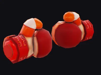 Boxing Gloves Red Glove Sport Equipment Symbol Toon Hand Low-poly 3D model