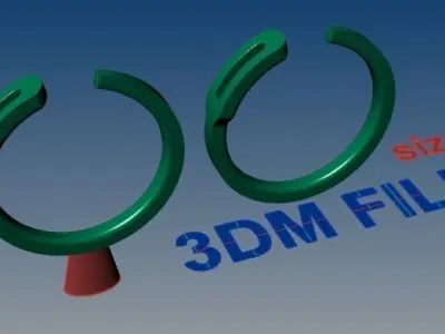 Rope Style Fashion Band Ring Size8 3D print model