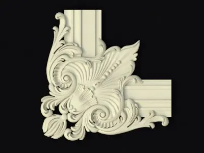 Corner decor ornament for furniture 3D model buy