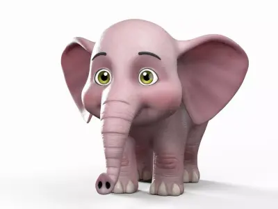 Realistic Elephant Low-poly 3D model