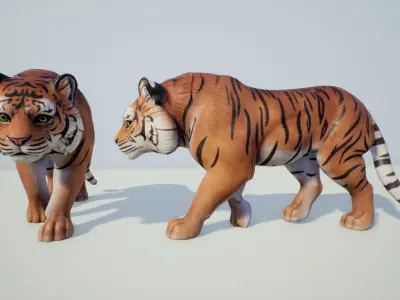 Tiger stylized Low-poly 3D model purchase
