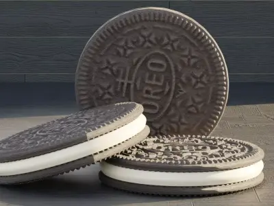 Three Oreos 3D model