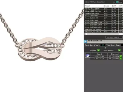 Chance infinie diamond necklace 3D print model
