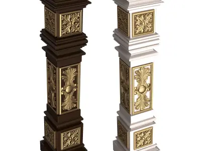 Stair Baluster 08 Low-poly 3D model
