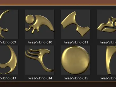 110 Viking element alpha brush and 3D Model 3D model