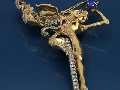 Angelic Figurine necklace - tennis 3D print model