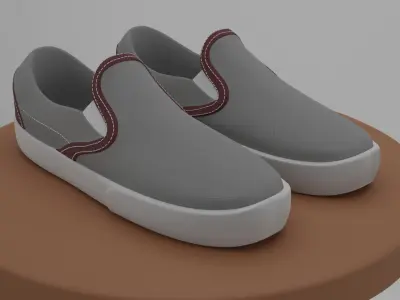 3D Sneakers slip-on model Low-poly 3D model