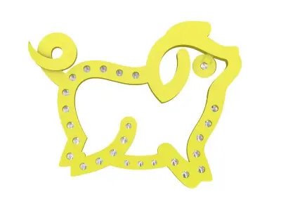 A6803 Diamond Puppy Dog Pendant 3D print model