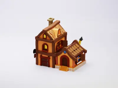 cartoon village house  Free 3D model