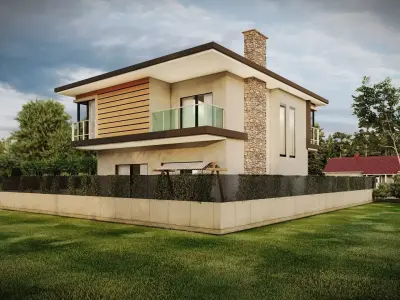 3d villa house model architecture 3D model 3D model