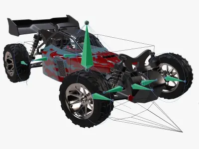 RC Car Rigged 3D model