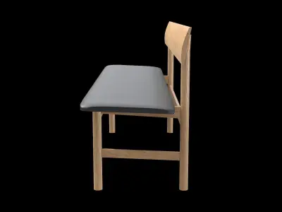 Mogensen Bench-oak soap treated Low-poly 3D model