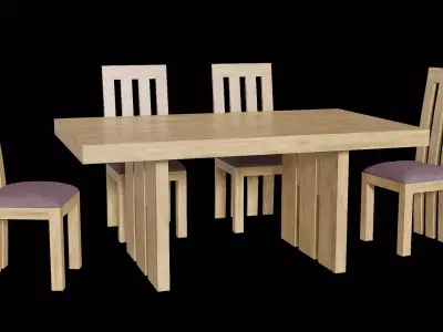 Table set Pack 10 Low-poly 3D model
