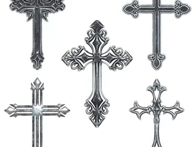 5 Christian cross V 04 3D model