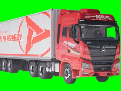 Semi Truck with Cockpit 3D model