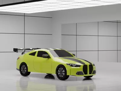 High-Performance Racing Coupe - Mid-Poly Game Ready Sport Sedan Low-poly 3D model