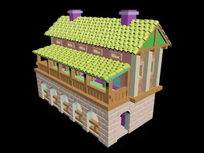 Medieval House 61 3D print model 3D model