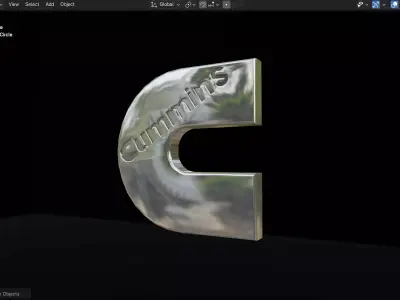 Cummins Badge Lowpoly Free low-poly 3D model