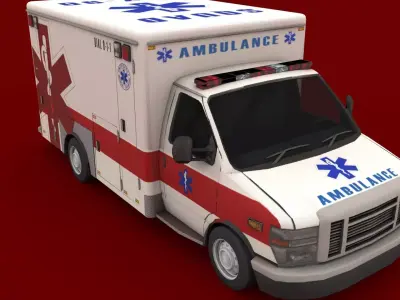 ambulance Low-poly 3D model