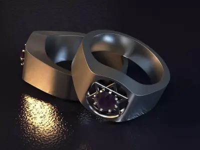 fashion ring A009 3D print model