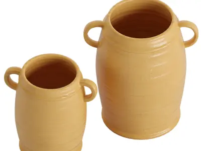 Handcrafted Lachman Crock Vases 3D model
