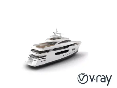 Expedition-Class Superyacht Polar-Resistant Model Pack Low-poly 3D model