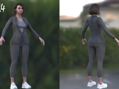 Businesswoman - Modular - Rigged Low-poly 3D model