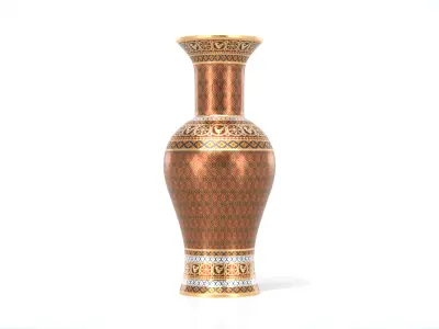 Thai Benjarong Ornate Vase Low-poly 3D model