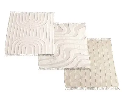 Modern Hilo Tufted Rug 3D model