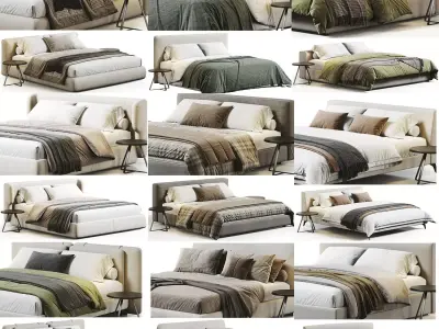 Bed Colection 01 - 10 Items 3D model