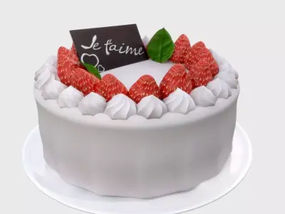 Stawberry cake 3D model