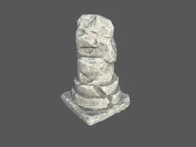 Low Poly Broken Column Low-poly 3D model