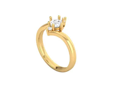 Divine Solitaires Diamond Engagement Ring for Timeless Elegance 3D print model