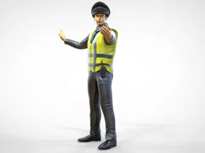 N1 Traffic Police with whistle 3D print model