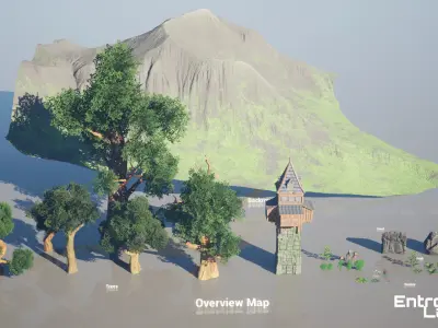 Whispering Grove Unreal Engine Environment Low-poly 3D model