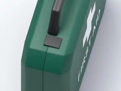 Medium Green First Aid Kit  Low-poly 3D model