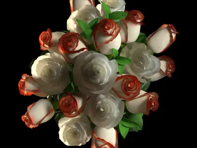 Roses in vase 3D model purchase