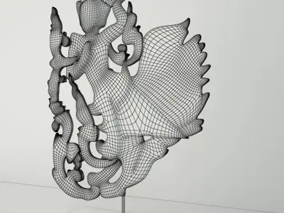 Burmese Carved Angel Fragment 3D model