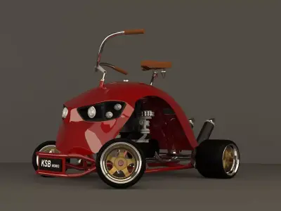 gokart tricycle Low-poly 3D model